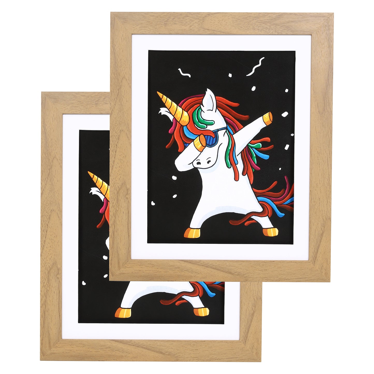 10" x 12.5" Light Oak MDF Wood Children's Art Picture Frame with Elastic Straps