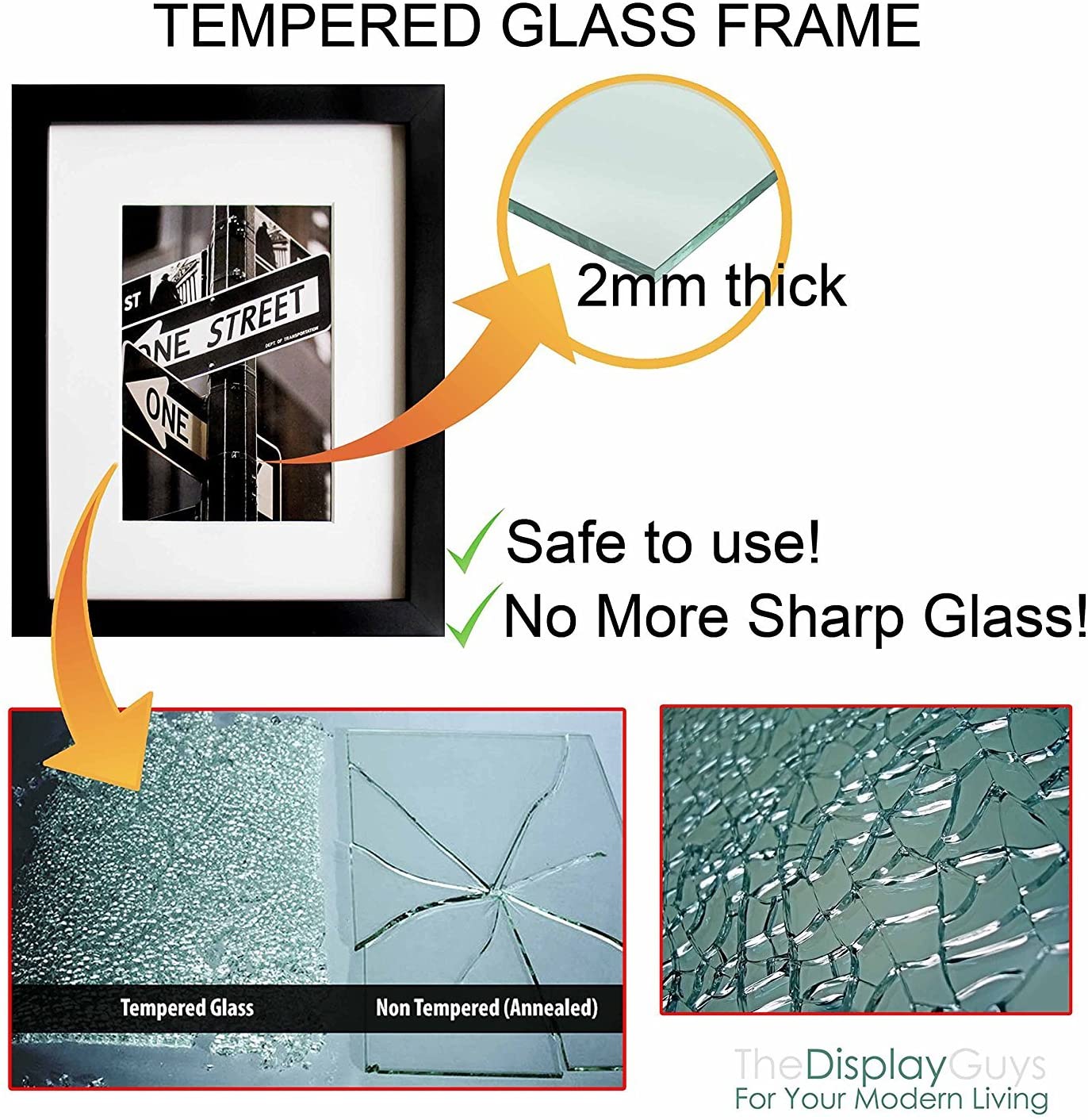 12" x 16" Solid Pine Wood 4 Pack Picture Frames with Tempered Glass, 8" x 12" Matted
