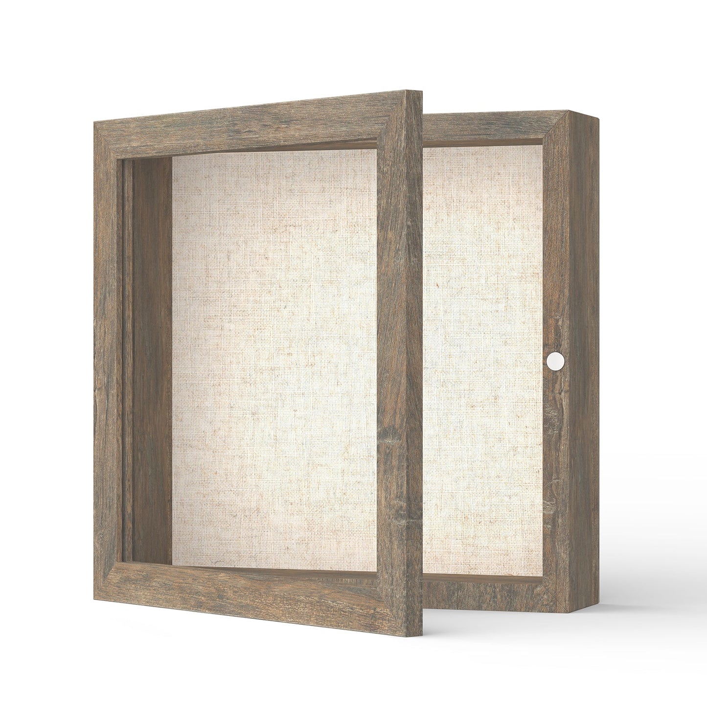 8" x 8" Brown Woodgrain MDF Wood Linen Backboard Shadow Box Frame