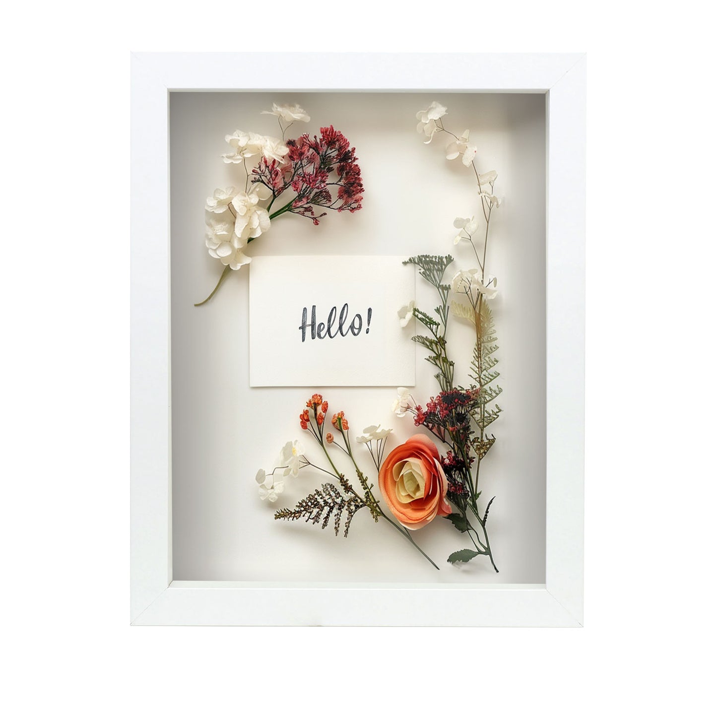 8 1/2” x 11” White MDF Wood Shadow Box Frame