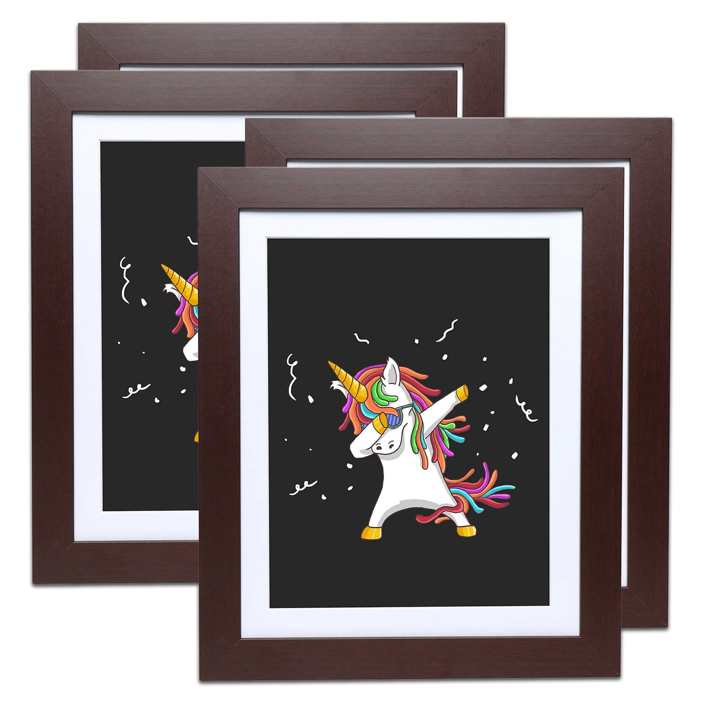 10" x 12.5" Mahogany MDF Wood Children's Art Picture Frame with Elastic Straps