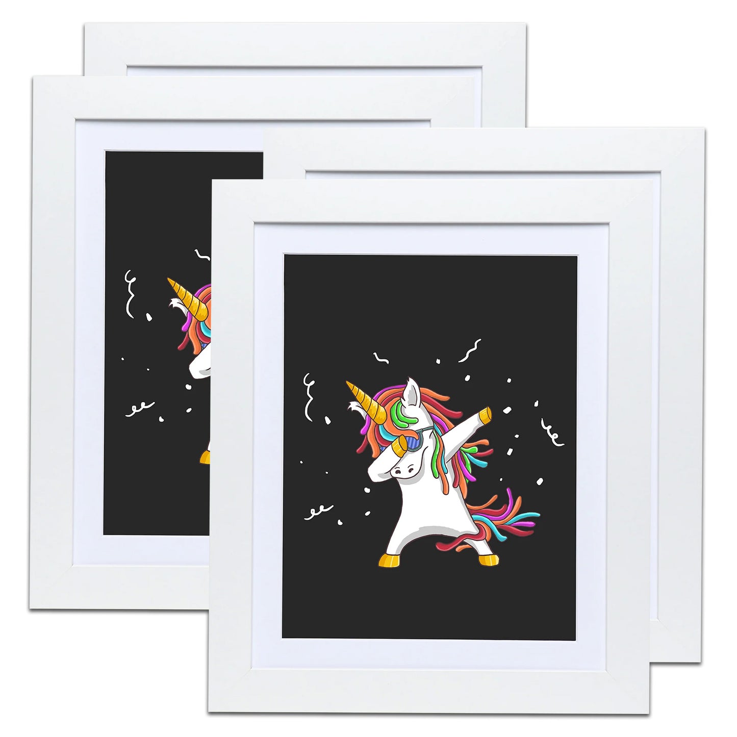 10" x 12.5" White MDF Wood Children's Art Picture Frame with Elastic Straps