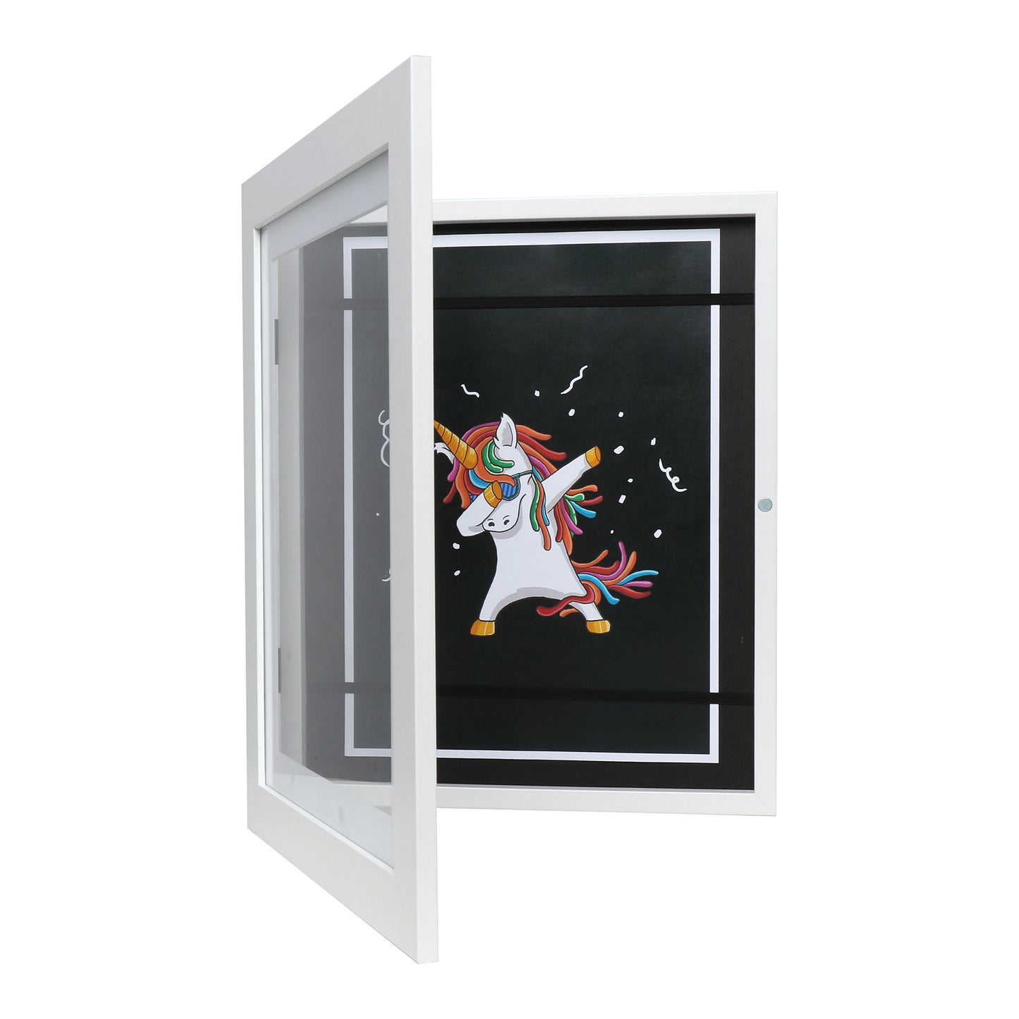 10" x 12.5" White Wood Children's Art Picture Frame with Elastic Straps