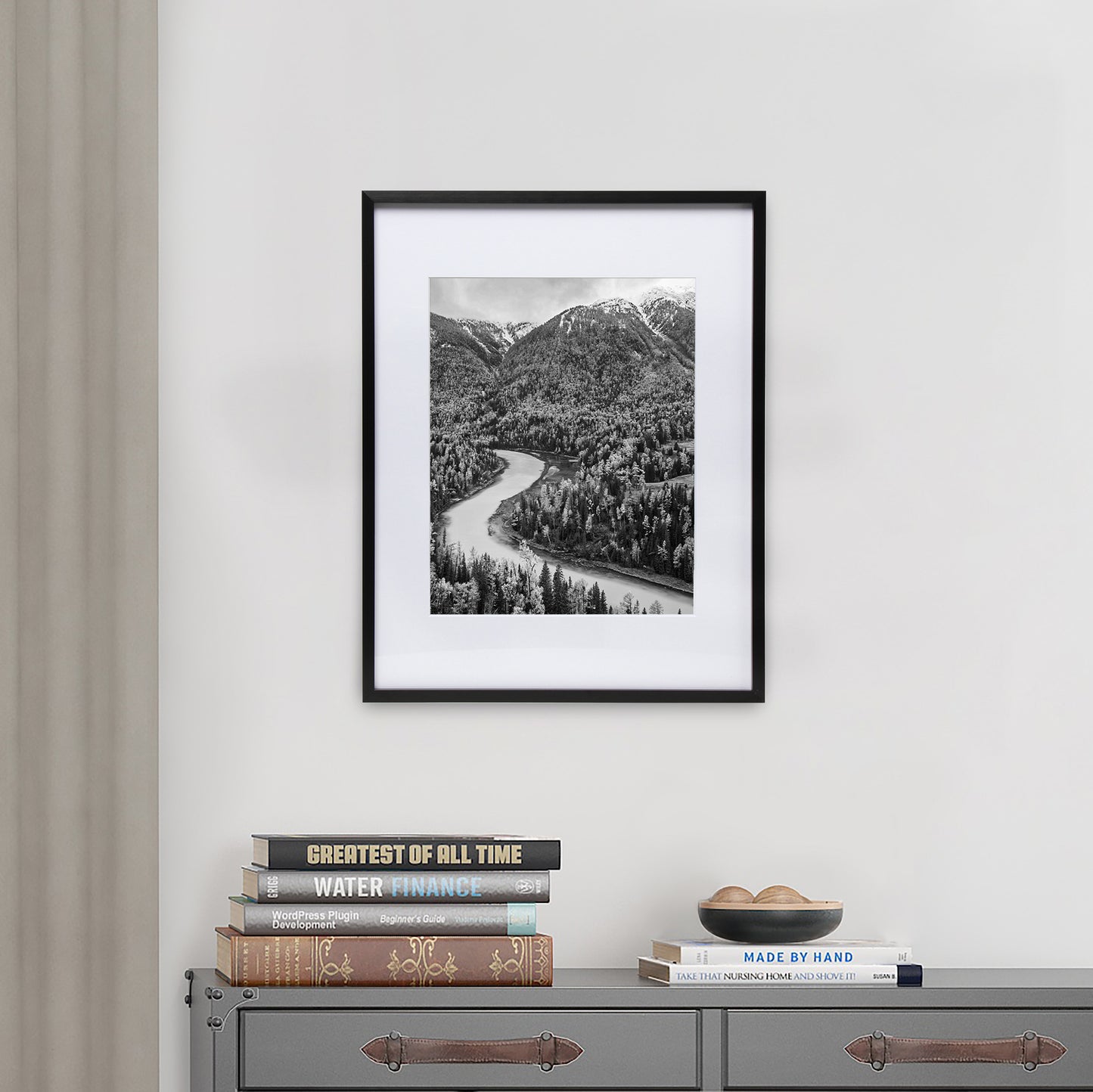 11" x 14" Deluxe Black Aluminum Contemporary Picture Frame, 8" x 10" Matted