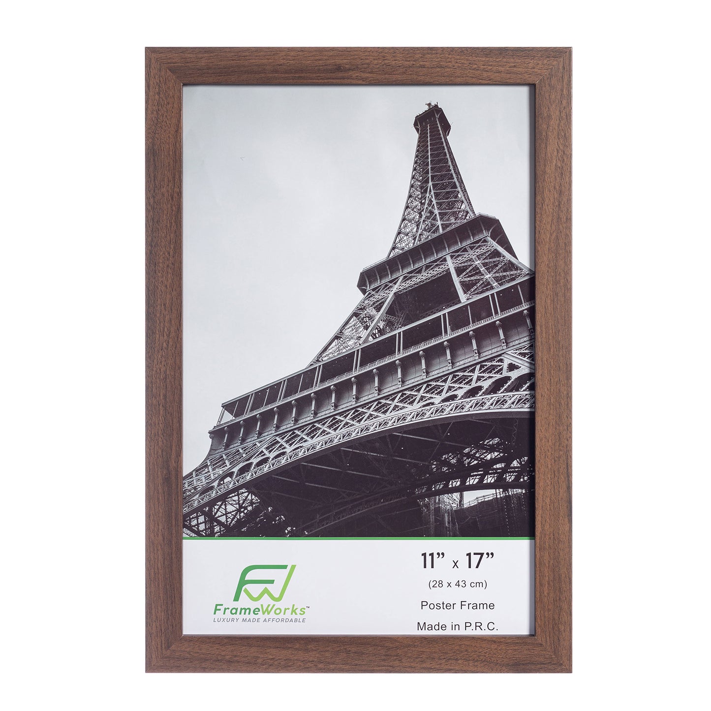 11" x 17" Dark Oak Wood 2-Pack Back-Loading Poster Frames