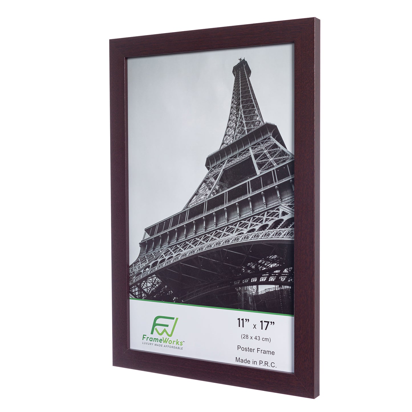 11" x 17" Mahogany Wood 2-Pack Back-Loading Poster Frames