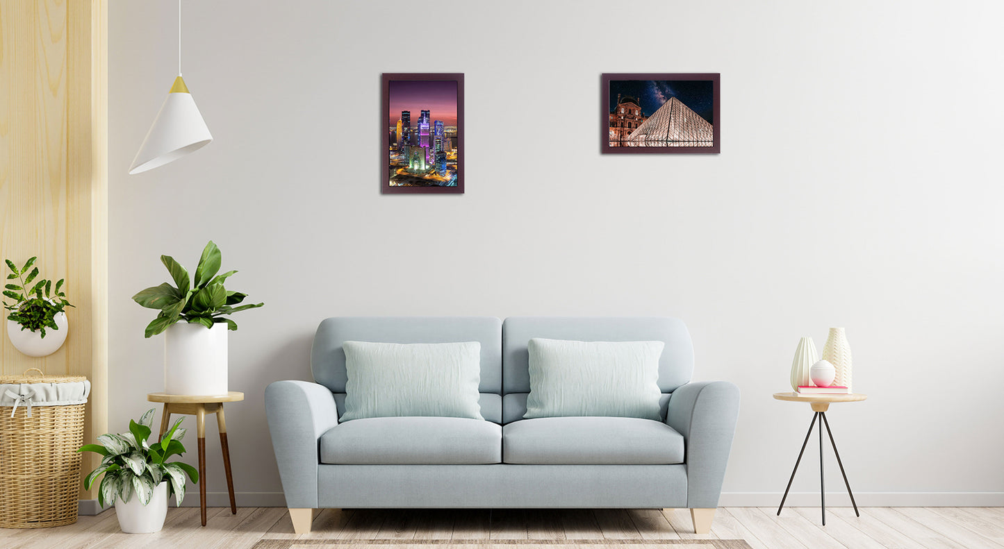 11" x 17" Mahogany Wood 2-Pack Back-Loading Poster Frames