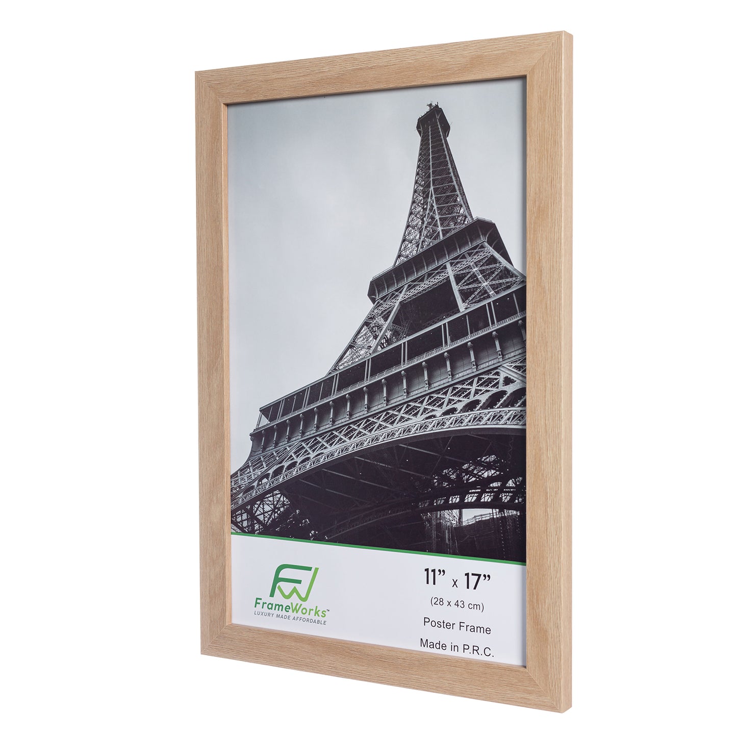 11" x 17" Natural Oak Wood 2-Pack Back-Loading Poster Frames