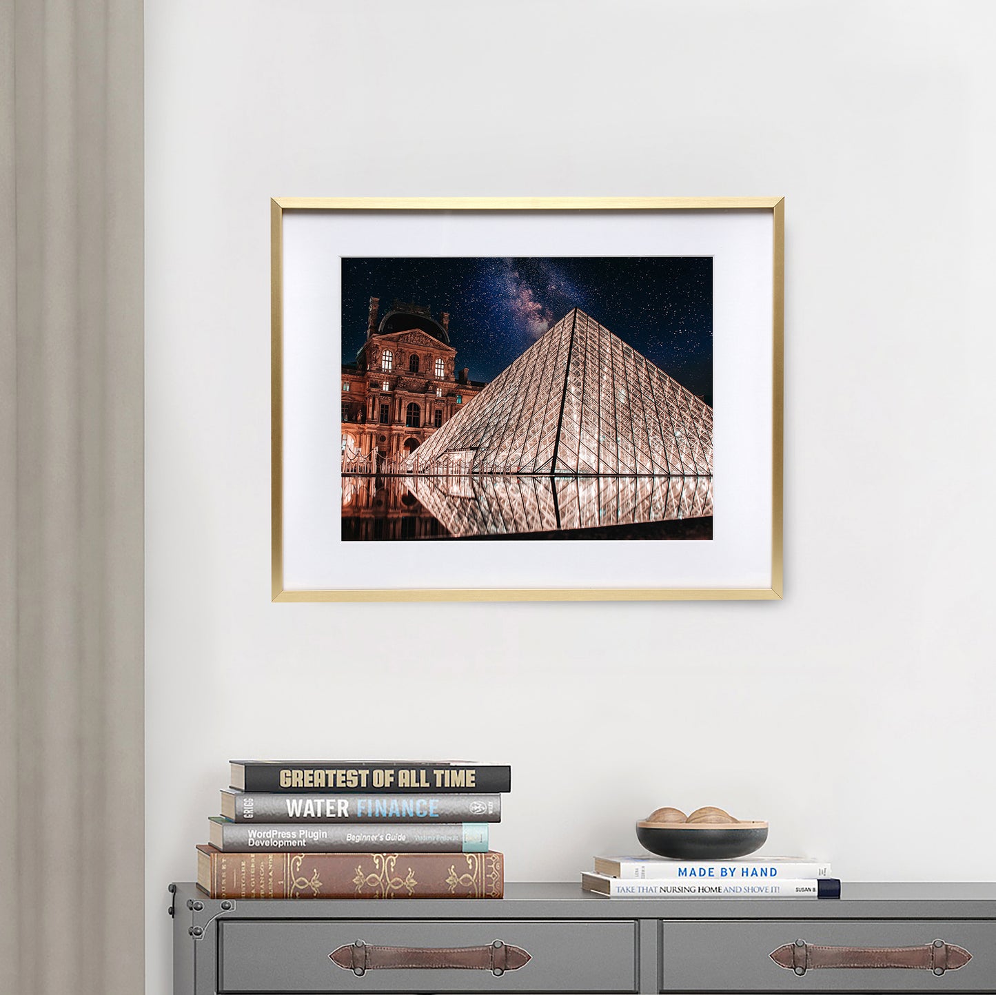 12" x 16" Deluxe Brass Gold Aluminum Contemporary Picture Frame, 8" x 12" Matted