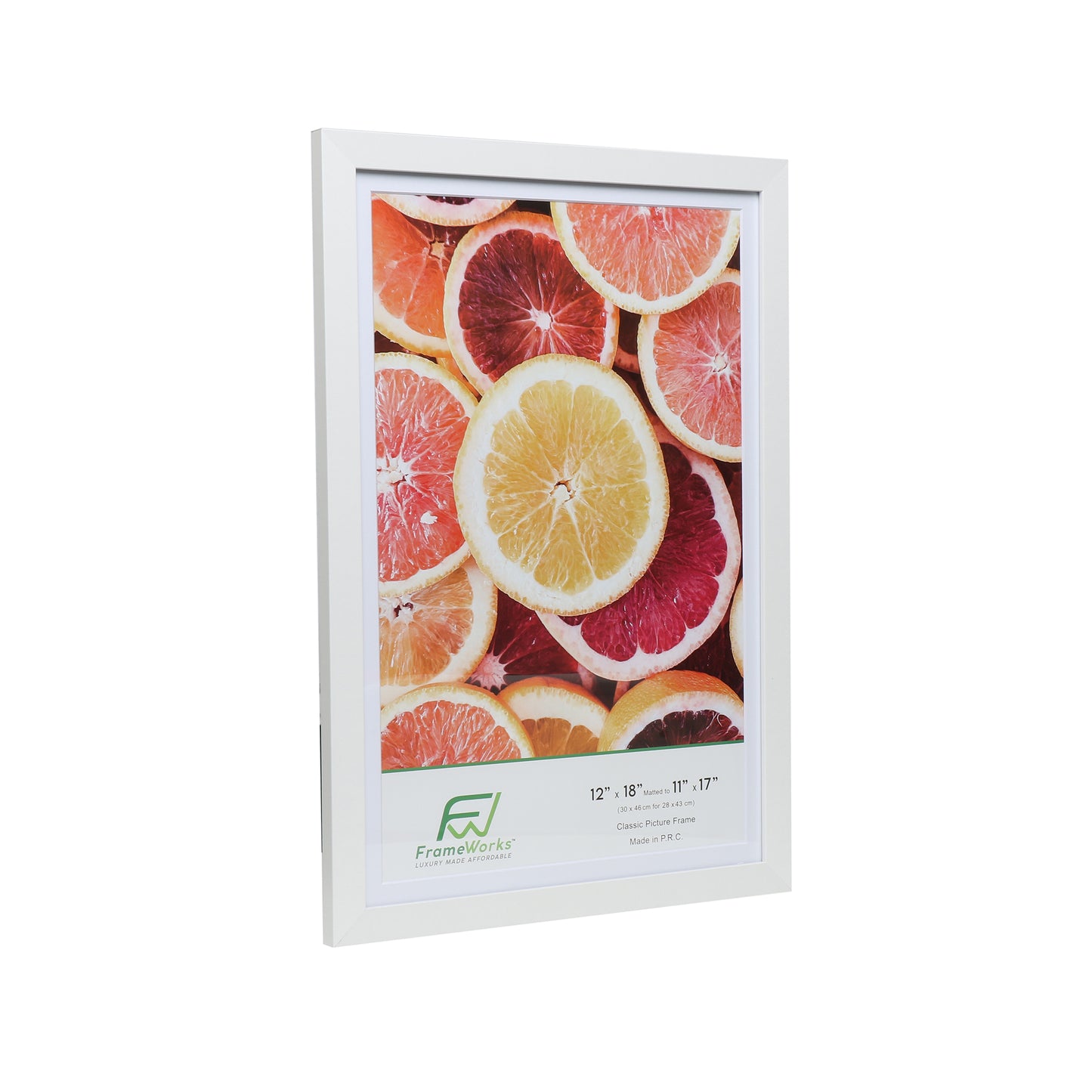 12" x 18” Classic White Wood Picture Frame with Tempered Glass, 11" x 17" Matted