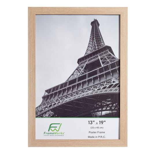 13" x 19" Natural Oak Wood 2-Pack Back-Loading Poster Frames