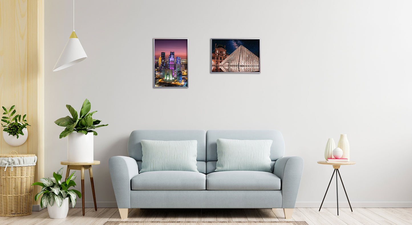 13" x 19" Silver Brushed Aluminum Poster Picture Frame with Plexiglass