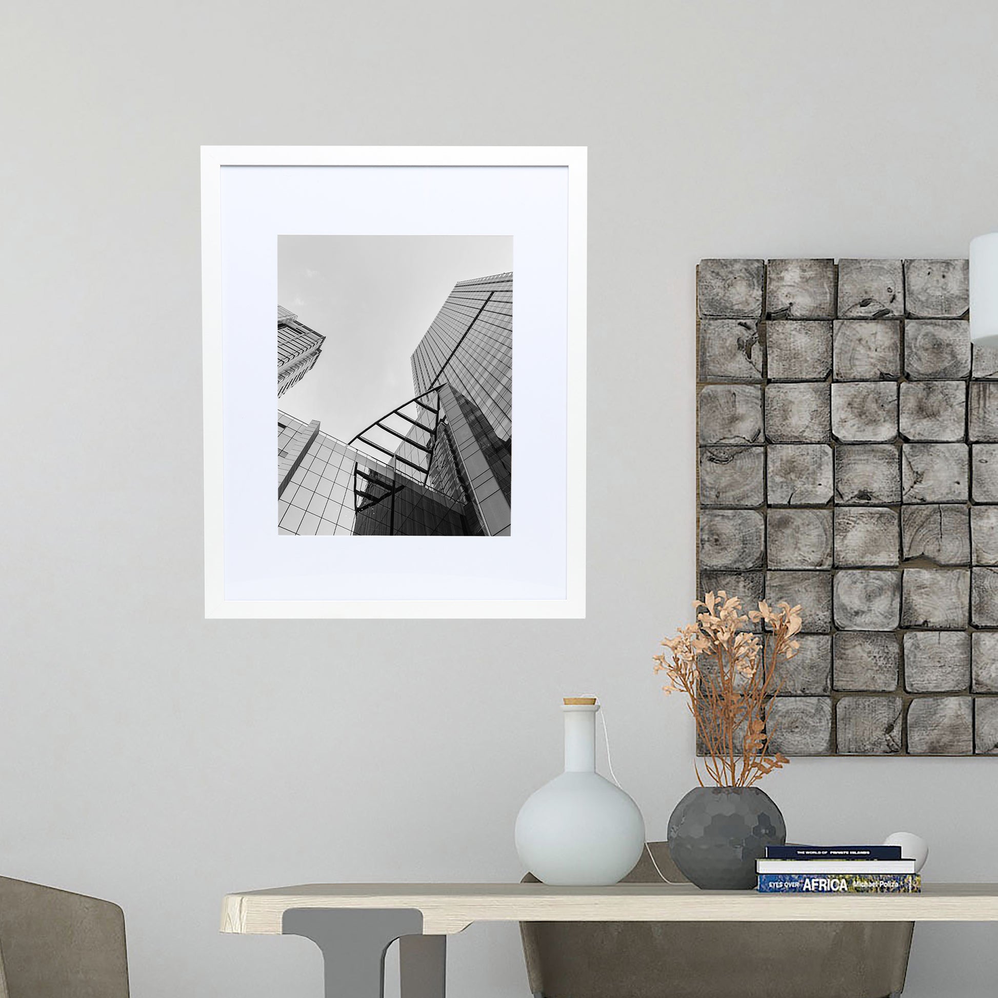 16" x 20” Classic White Wood Picture Frame with Tempered Glass, 11" x 14" Matted