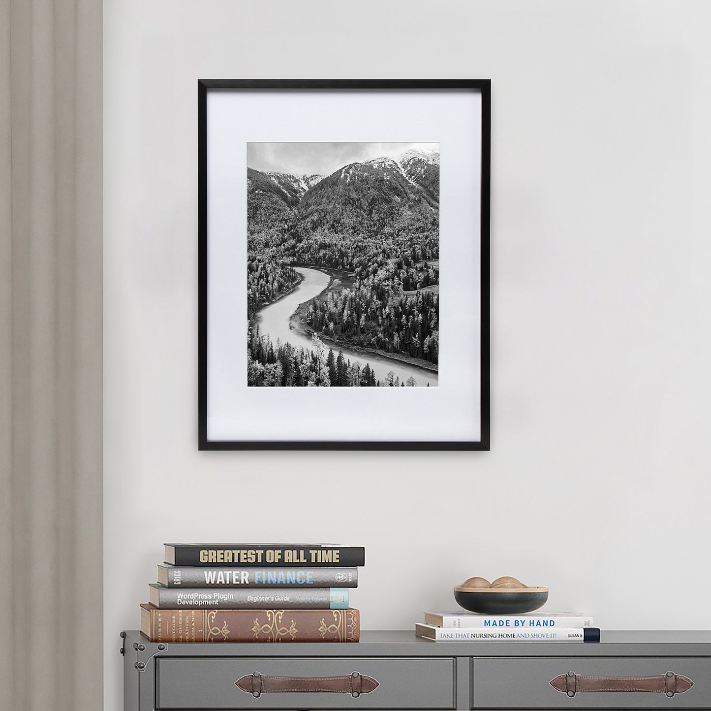 16" x 20" Deluxe Black Aluminum Contemporary Picture Frame, 11" x 14" Matted