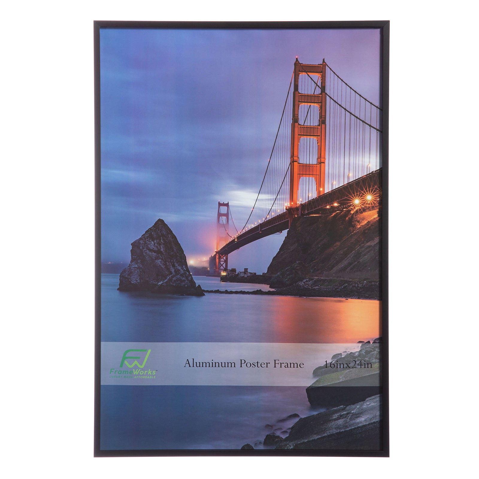 16 x 24 Black Brushed Aluminum Poster Picture Frame with Plexiglass –  FrameWorks