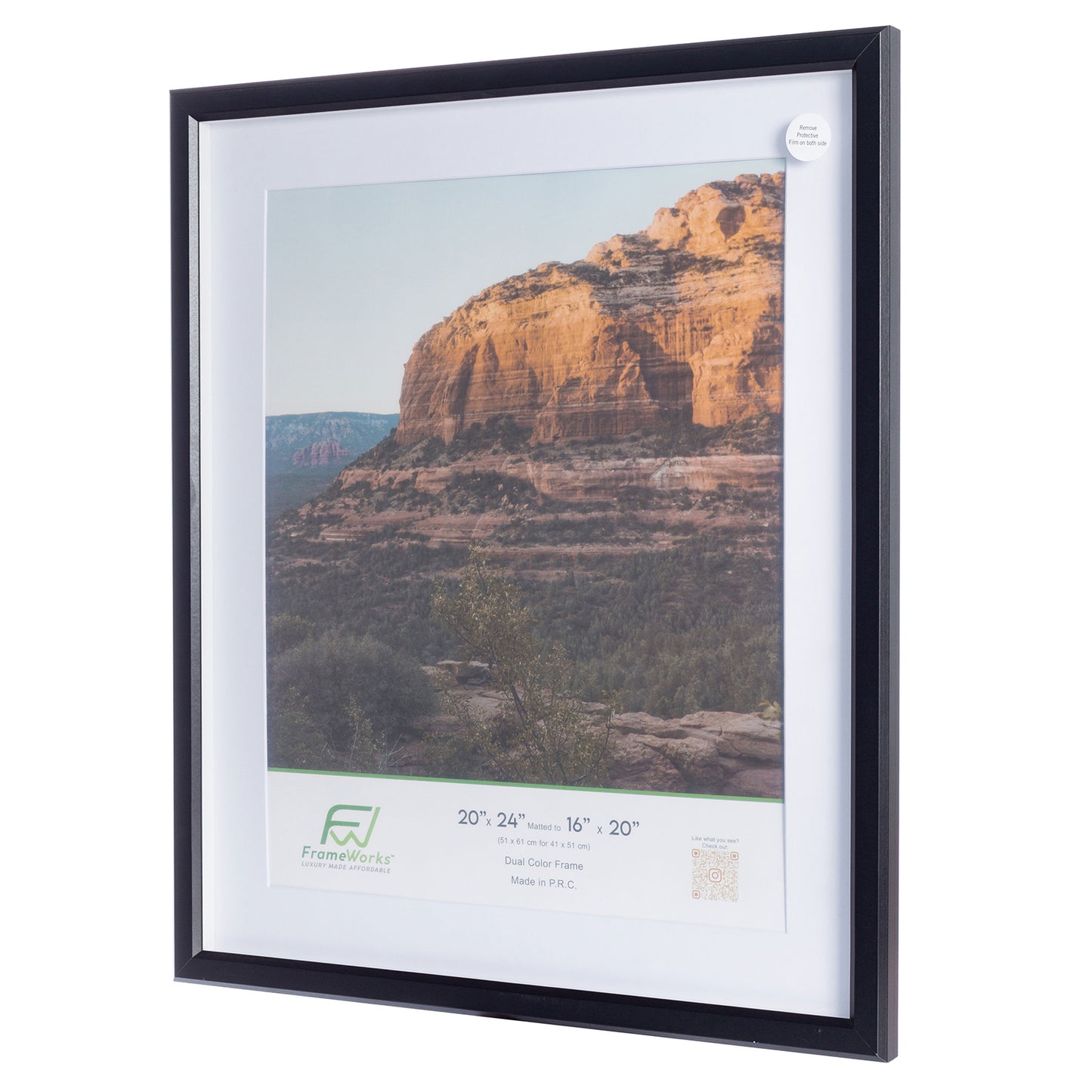20" x 24" Black MDF Wood Multi-Pack Gunnabo Picture Frames, 16" x 20" Matted