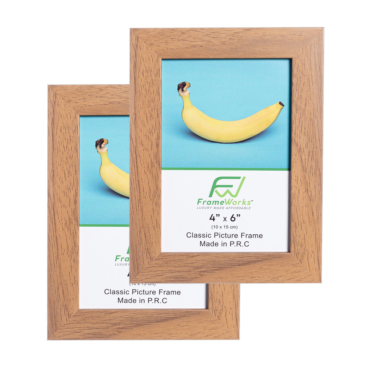 4" x 6” Classic Light Oak Wood Picture Frame with Tempered Glass