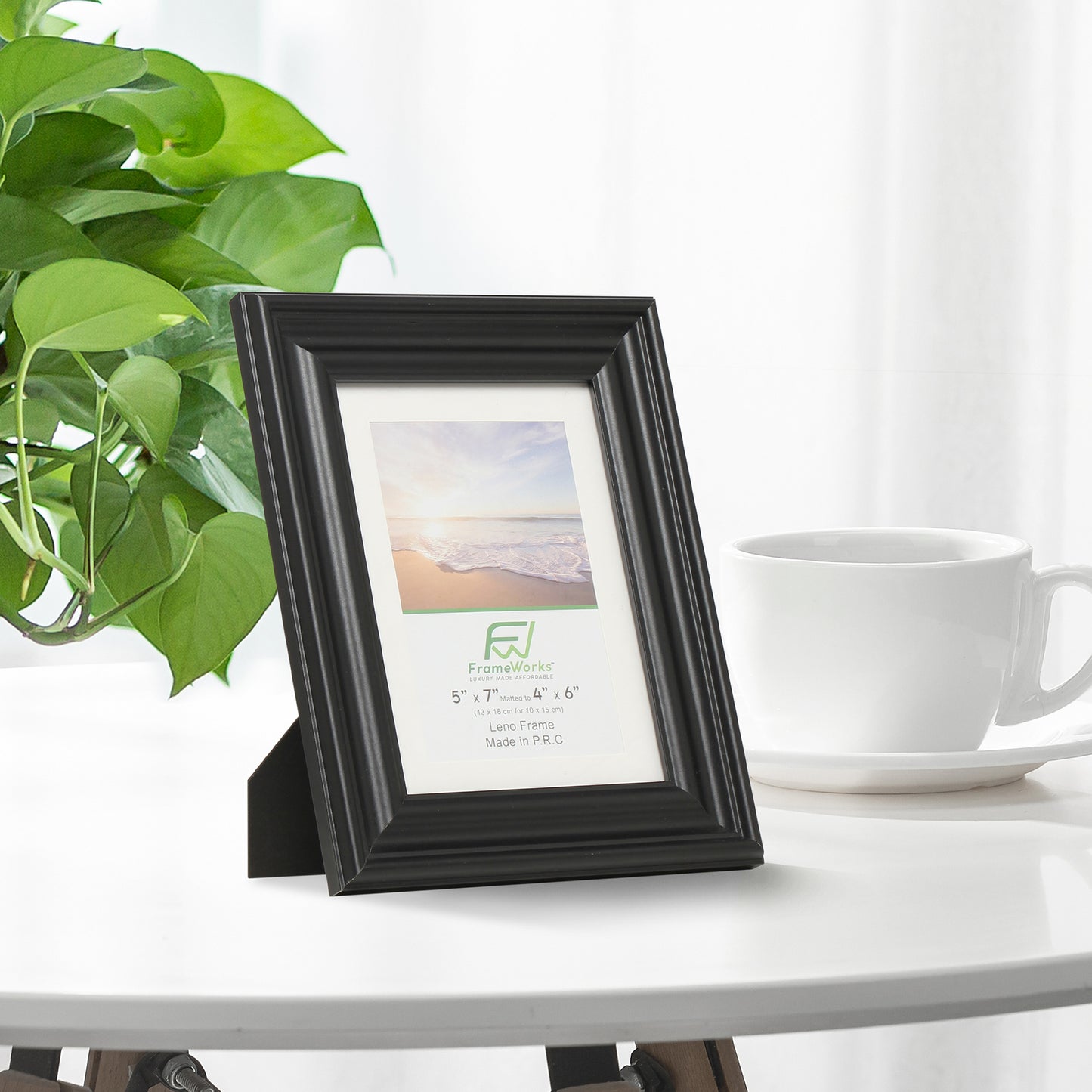 5" x 7" Black Wood 2-Pack Picture Frames with Molded Edges, 4" x 6" Matted
