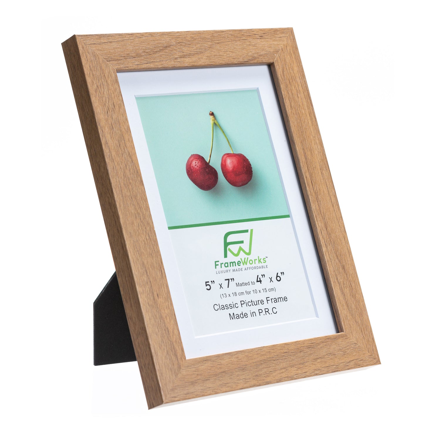 5" x 7" Classic Light Oak Wood Picture Frame with Tempered Glass, 4" x 6" Matted