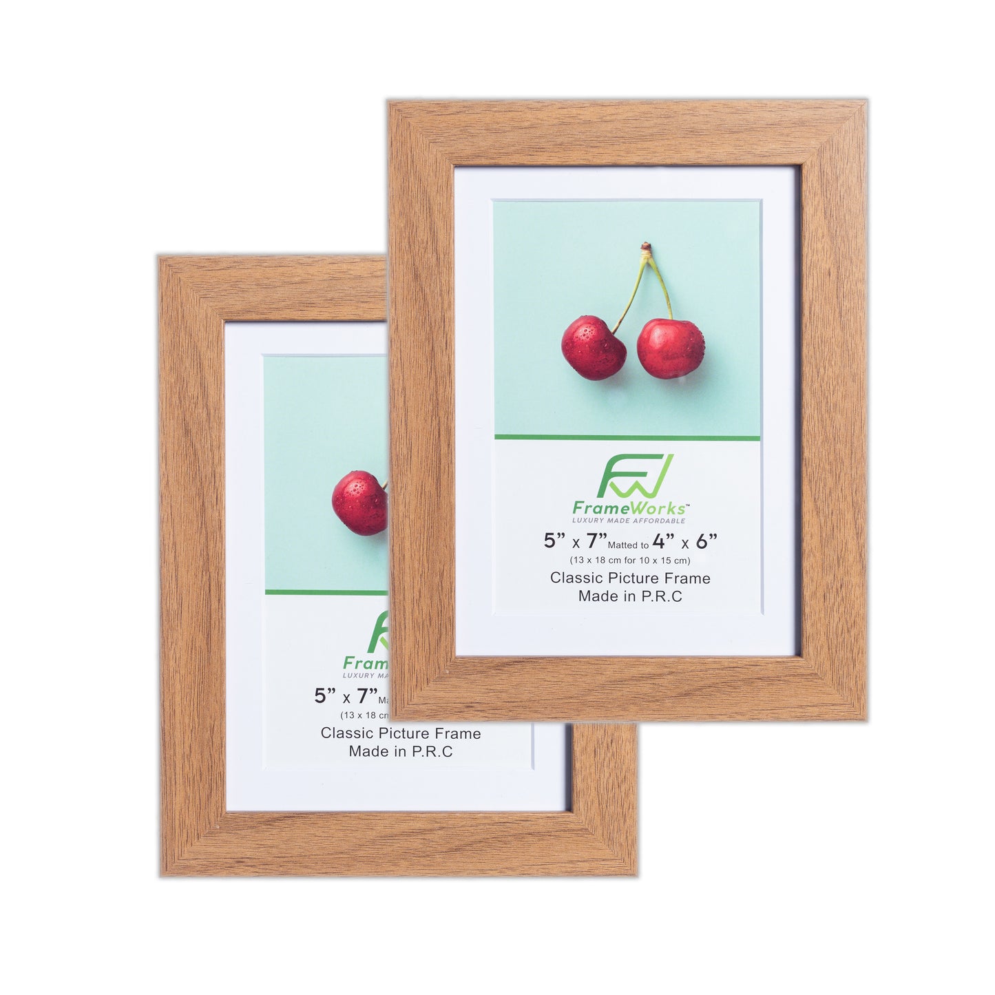 5" x 7" Classic Light Oak Wood Picture Frame with Tempered Glass, 4" x 6" Matted