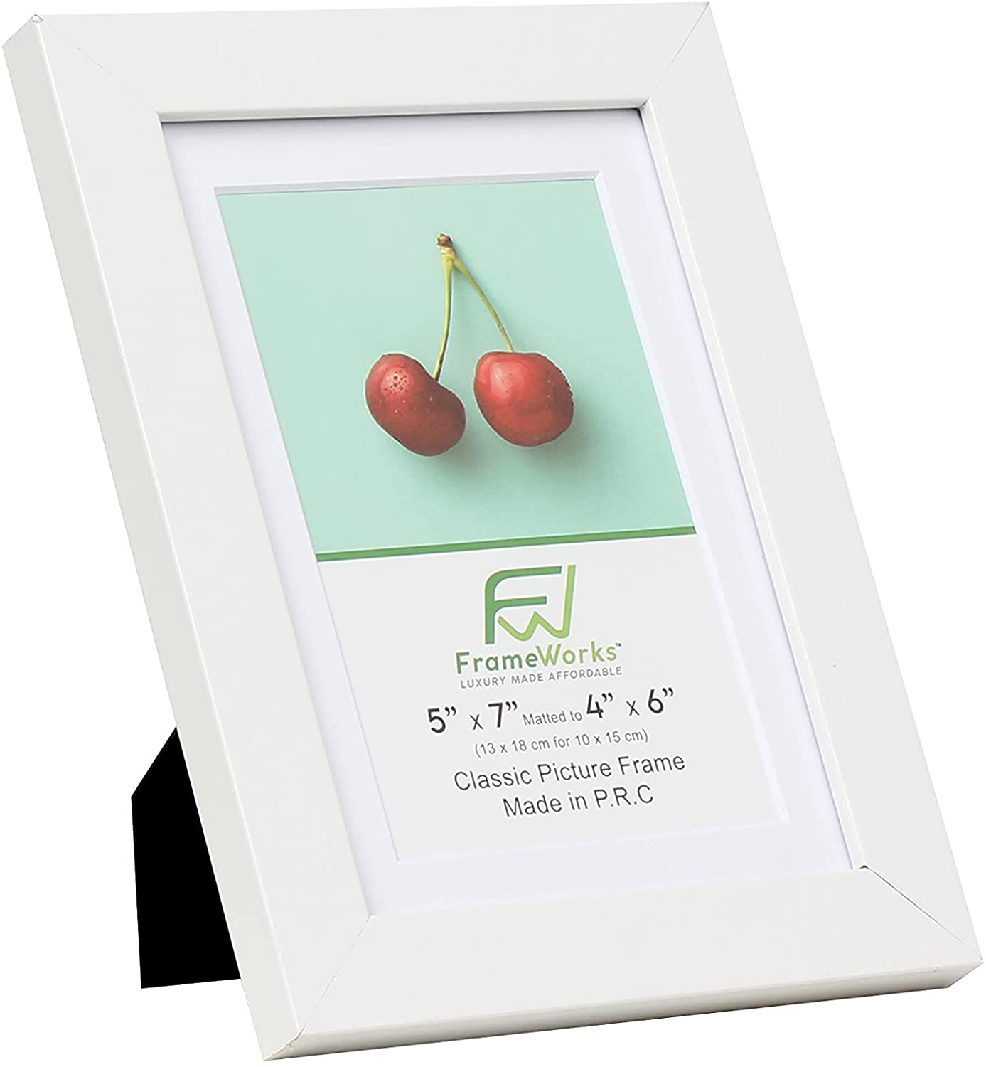 5" x 7" Classic White Wood Picture Frame with Tempered Glass, 4" x 6" Matted