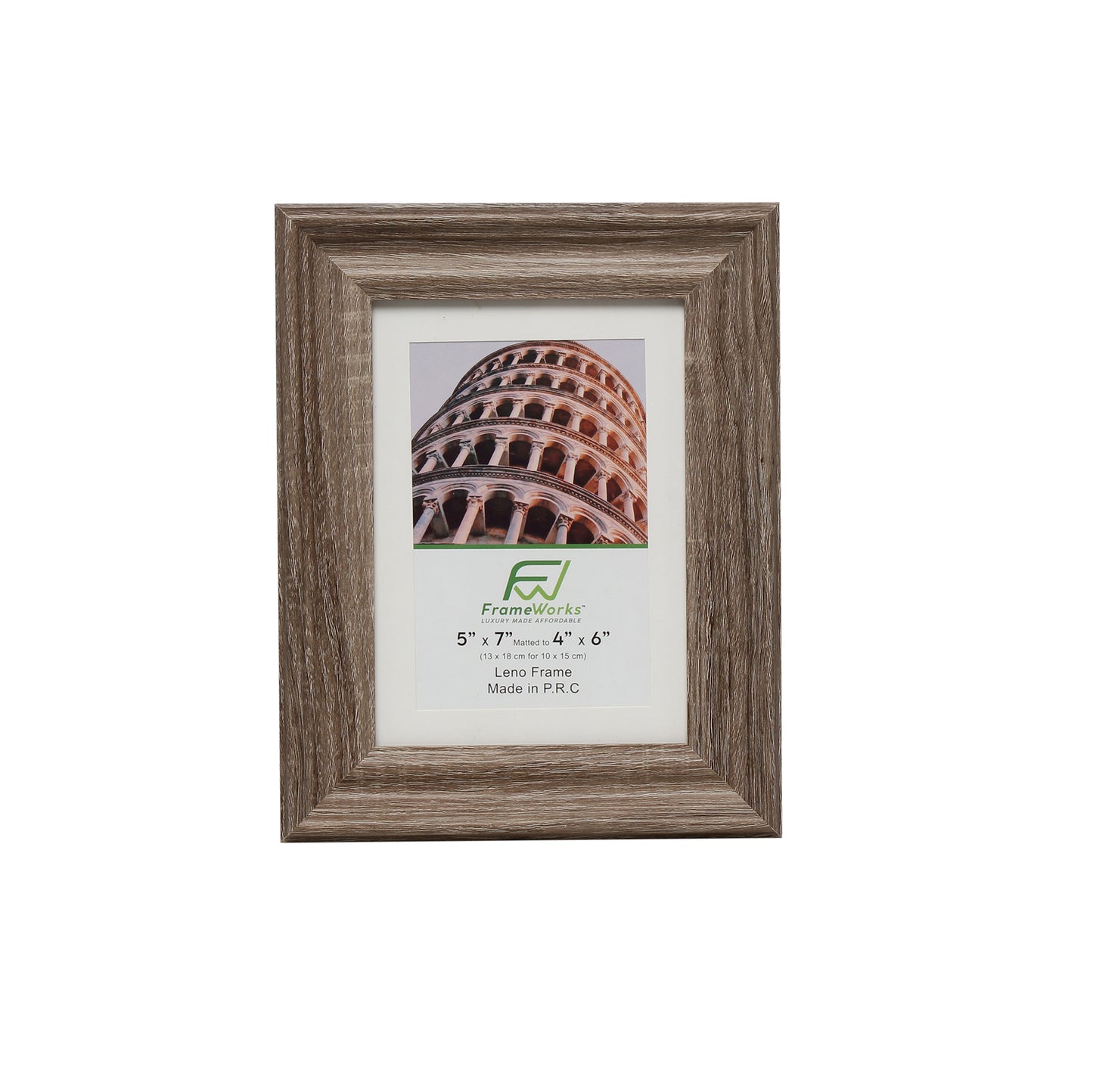 5" x 7" Rustic Wood 2-Pack Picture Frames with Molded Edges, 4" x 6" Matted