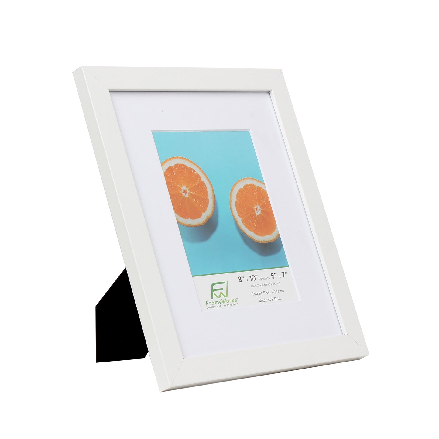 8" x 10" Classic White Wood Picture Frame with Tempered Glass, 5" x 7" Matted
