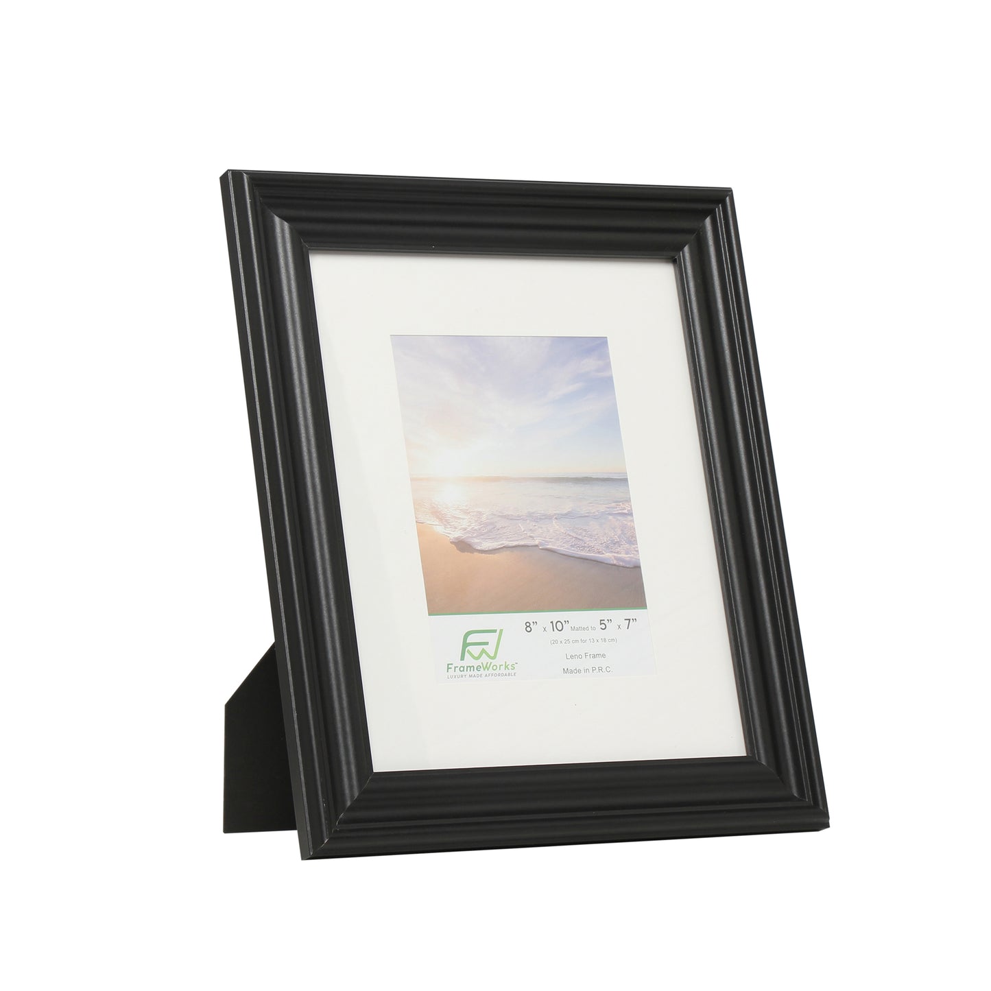 8" x 10" Black Wood 2-Pack Picture Frames with Molded Edges, 5" x 7" Matted