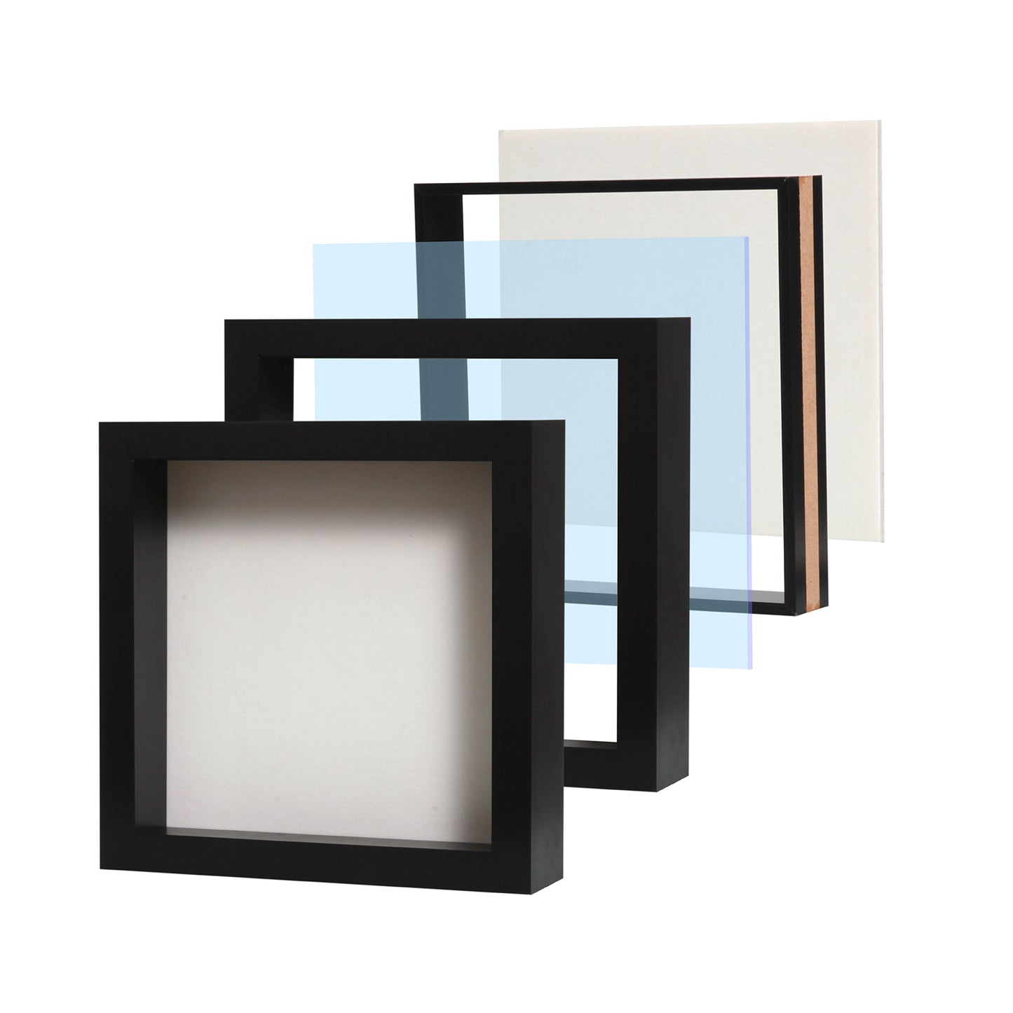 8" x 8” Black MDF Wood Shadow Box Frame