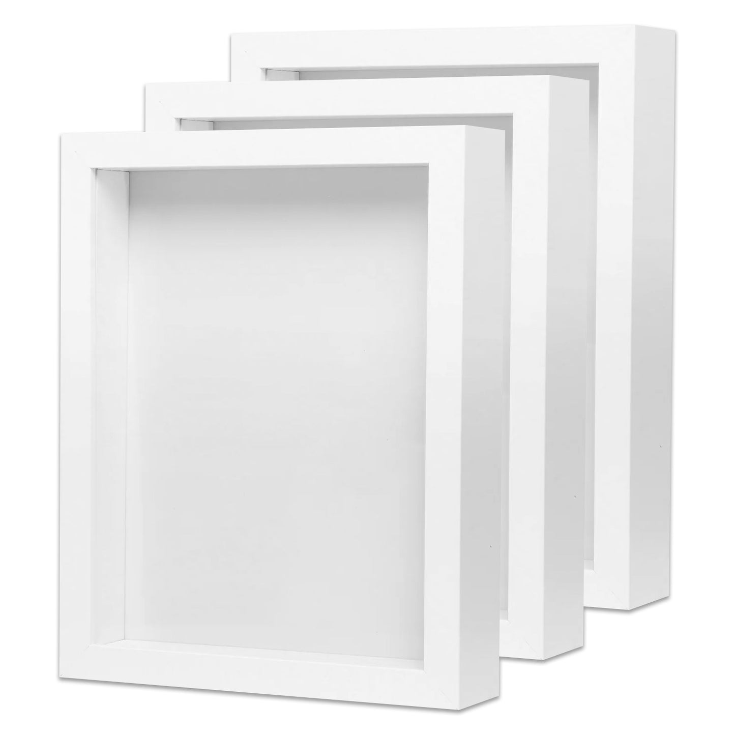 8 1/2” x 11” White MDF Wood Shadow Box Frame