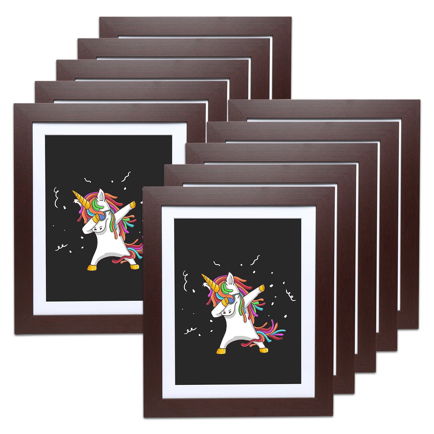 10" x 12.5" Mahogany MDF Wood Children's Art Picture Frame with Elastic Straps