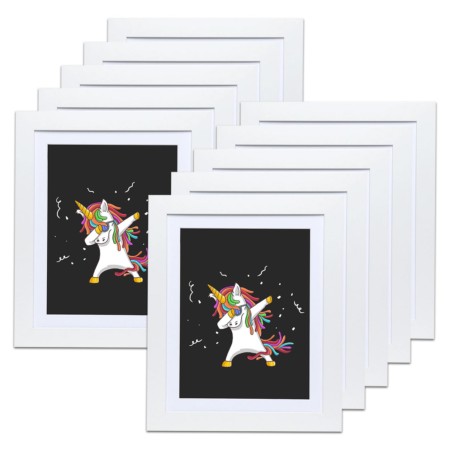 10" x 12.5" White MDF Wood Children's Art Picture Frame with Elastic Straps