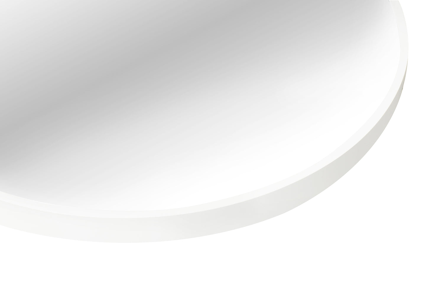 Deluxe Contemporary White Round Aluminum Mirror