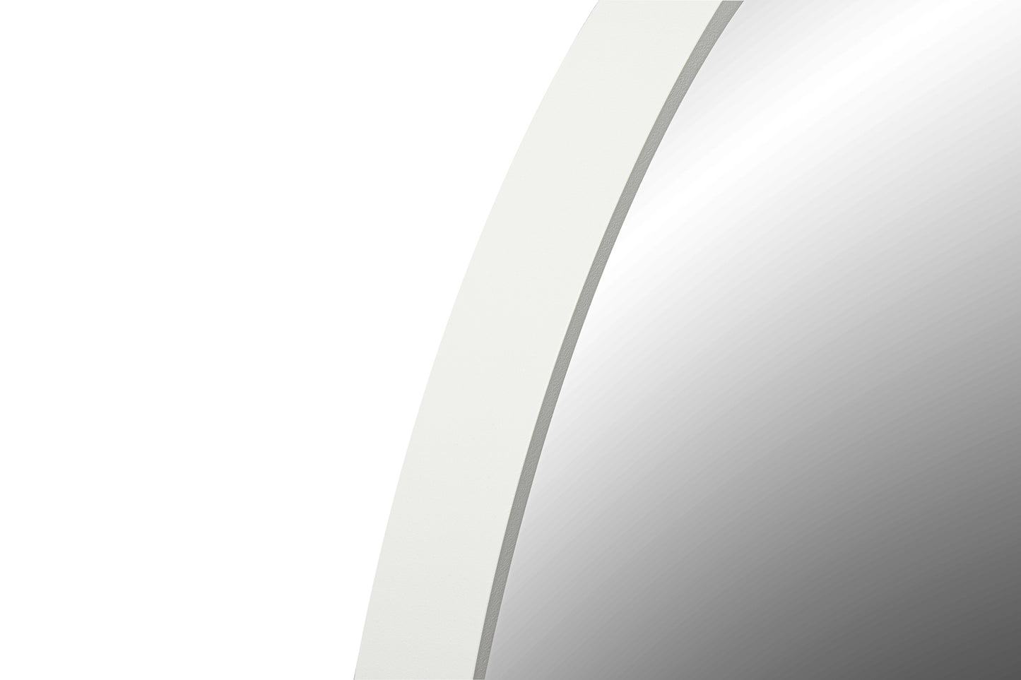 Deluxe Contemporary White Round Aluminum Mirror