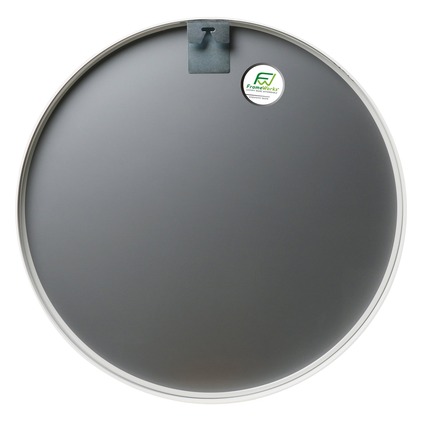 Deluxe Contemporary White Round Aluminum Mirror