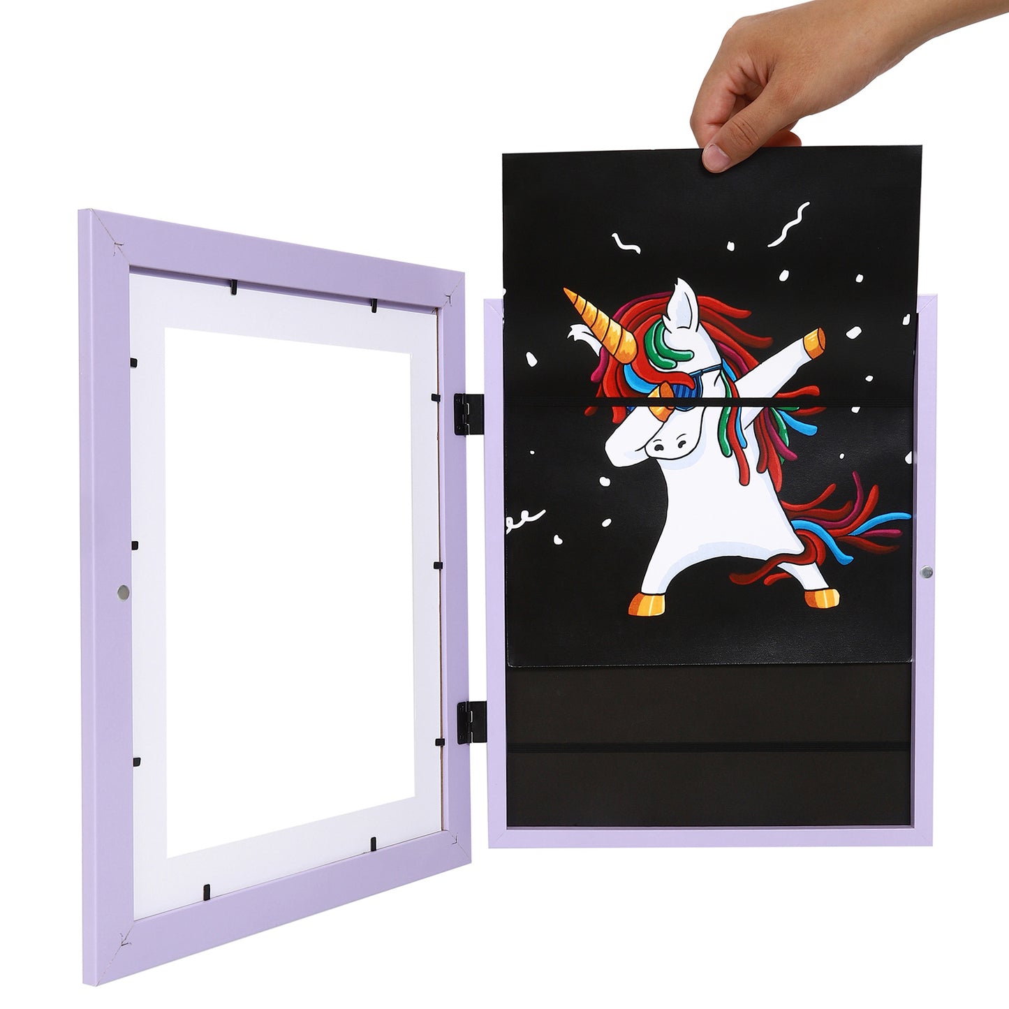 10" x 12.5" Lavender MDF Wood Children's Art Picture Frame with Elastic Straps