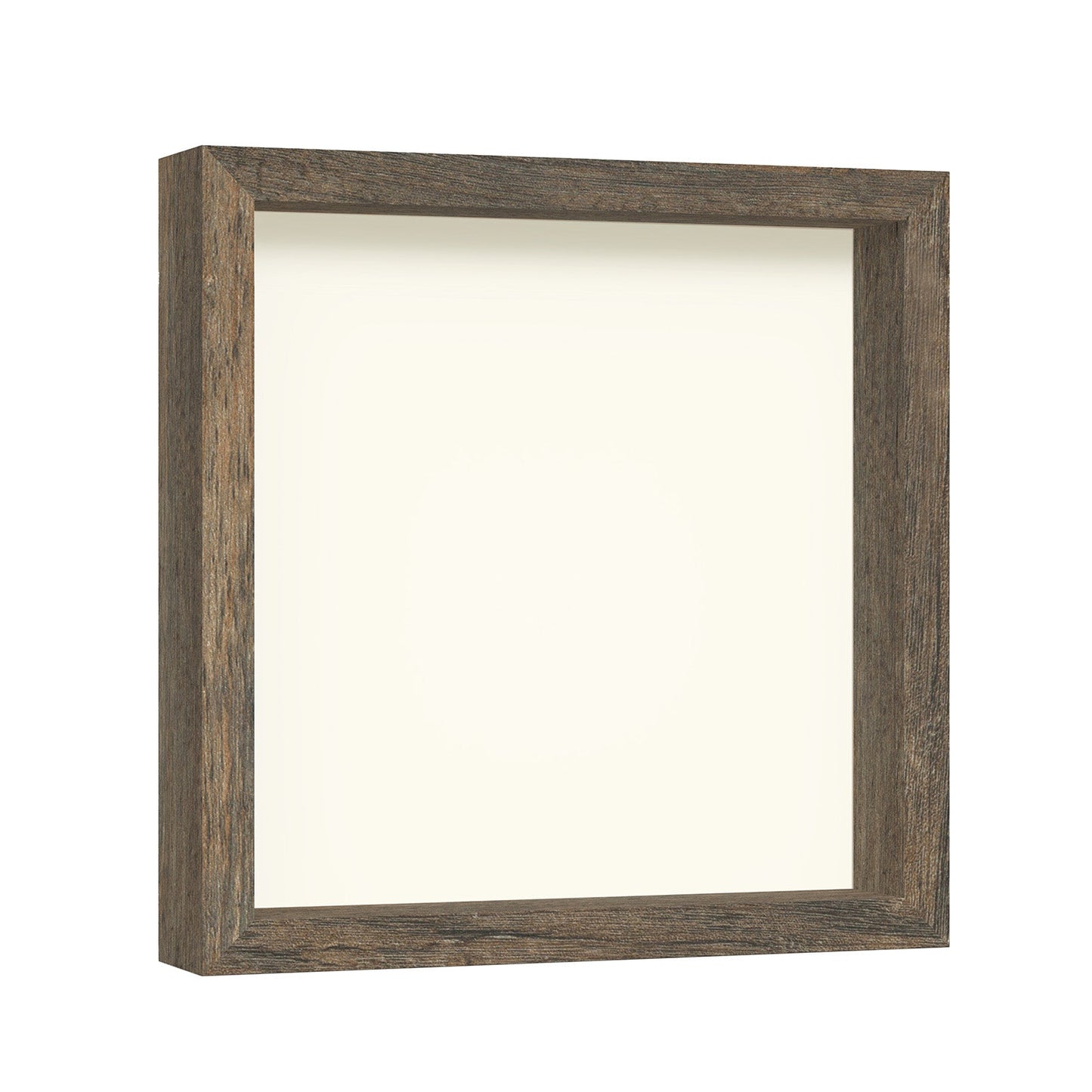 11" x 11" Brown Driftwood Finish MDF Wood Shadow Box Frame