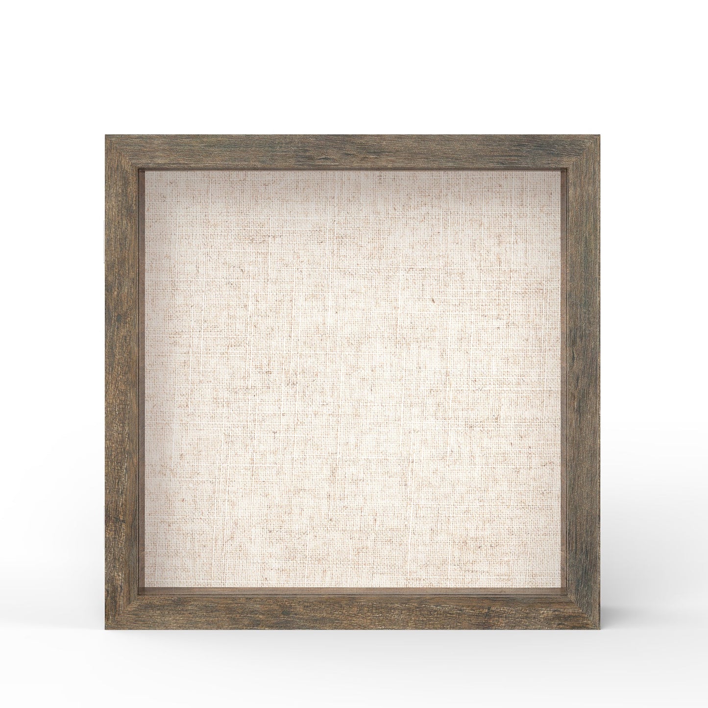 11" x 11" Brown Woodgrain MDF Wood Linen Backboard Shadow Box Frame