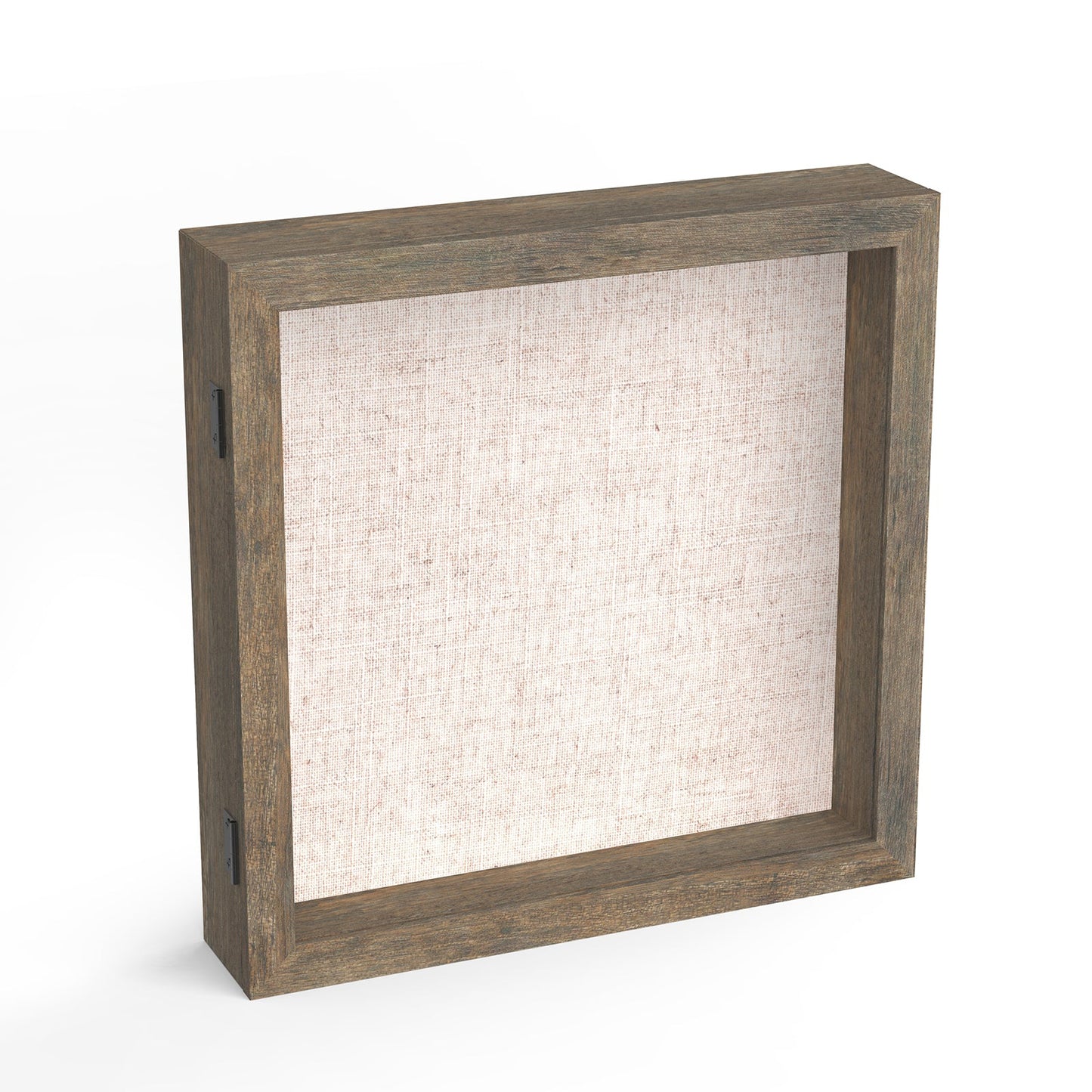 11" x 11" Brown Woodgrain MDF Wood Linen Backboard Shadow Box Frame