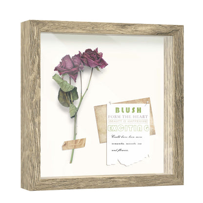 11" x 11" Natural Driftwood Finish MDF Wood Shadow Box Frame