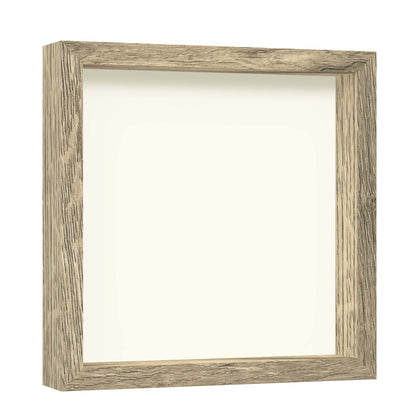 11" x 11" Natural Driftwood Finish MDF Wood Shadow Box Frame