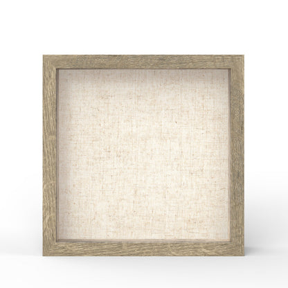 11" x 11" Natural Woodgrain MDF Wood Linen Backboard Shadow Box Frame