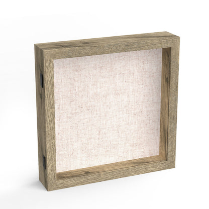 11" x 11" Natural Woodgrain MDF Wood Linen Backboard Shadow Box Frame