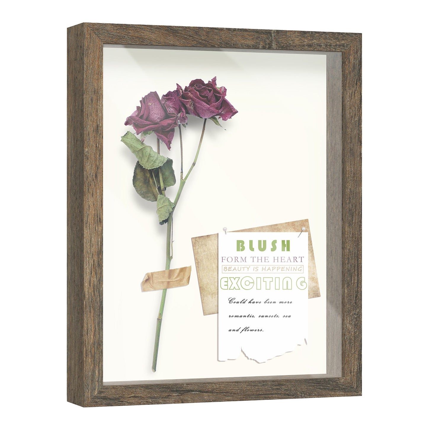 11" x 14" Brown Driftwood Finish MDF Wood Shadow Box Frame