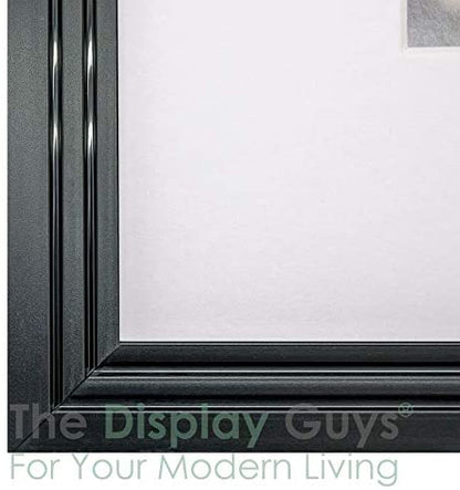 11" x 14" Glossy Black Art Deco 8 Pack Picture Frames, 8" x 10" Matted