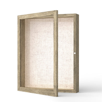 11" x 14" Natural Woodgrain MDF Wood Linen Backboard Shadow Box Frame