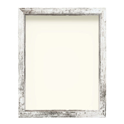 11" x 14" White Driftwood Finish MDF Wood Shadow Box Frame