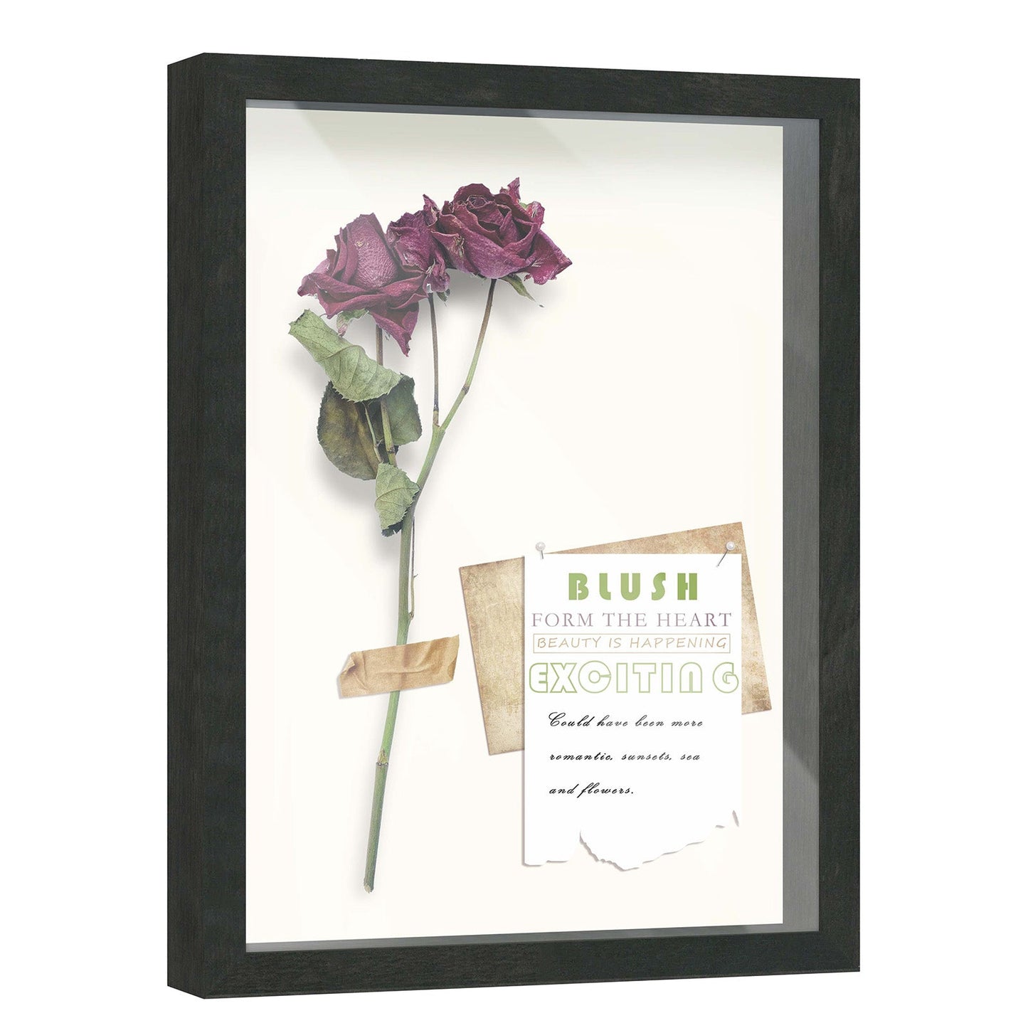 12" x 16" Black Driftwood Finish MDF Wood Shadow Box Frame