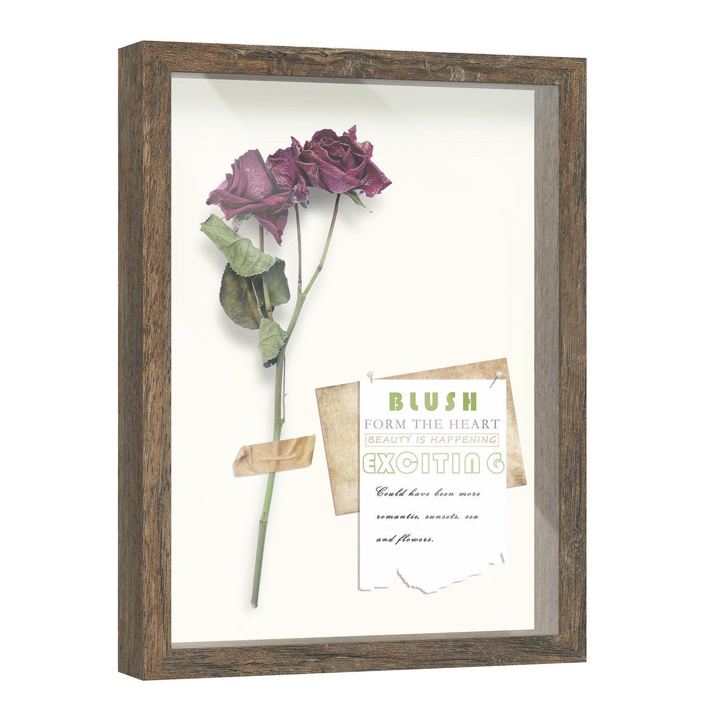 12" x 16" Brown Driftwood Finish MDF Wood Shadow Box Frame