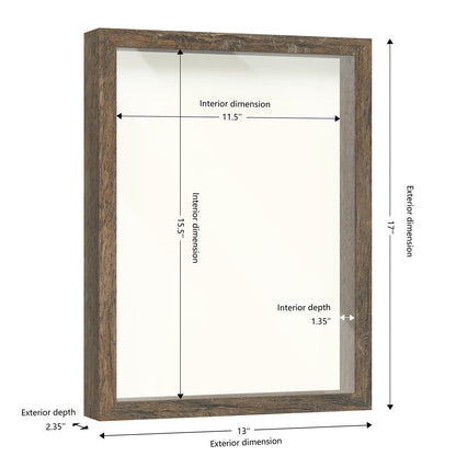 12" x 16" Brown Driftwood Finish MDF Wood Shadow Box Frame